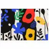 Bloemen - Bladeren - Abstract - Zwart poster papier klein -3d