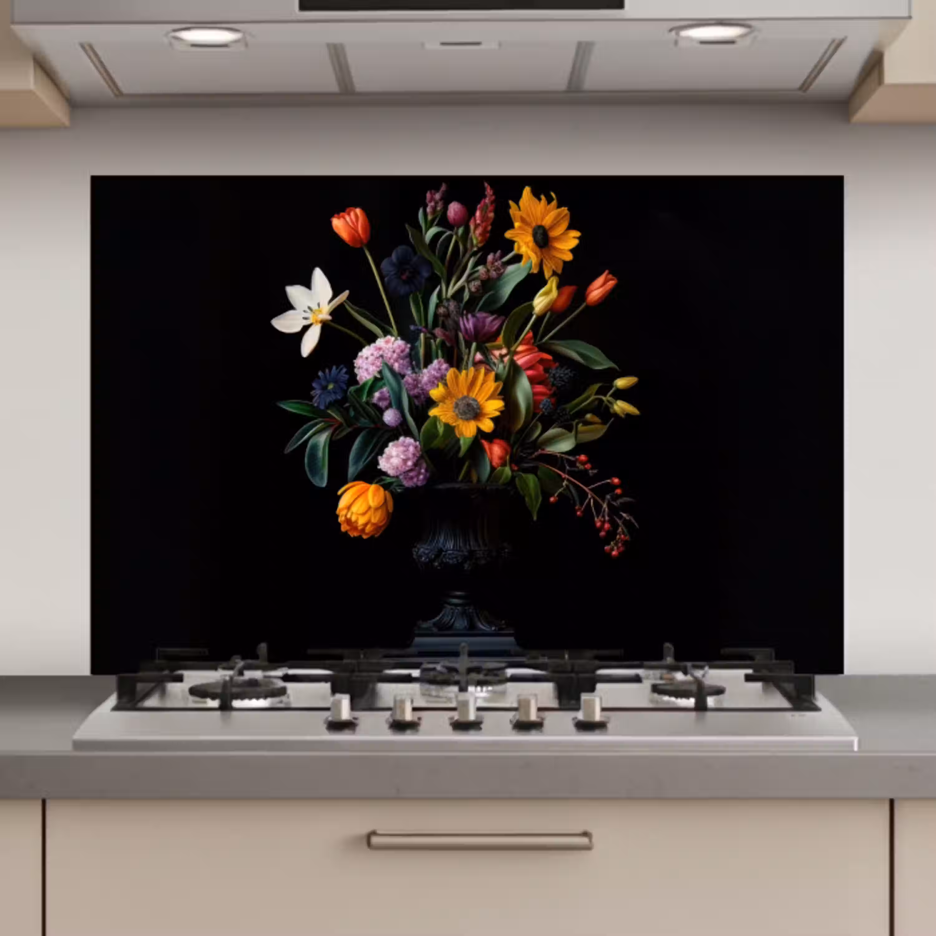 Zonnebloemen - Boeket - Kleurrijk keuken achterwand spatscherm klein -3d_website