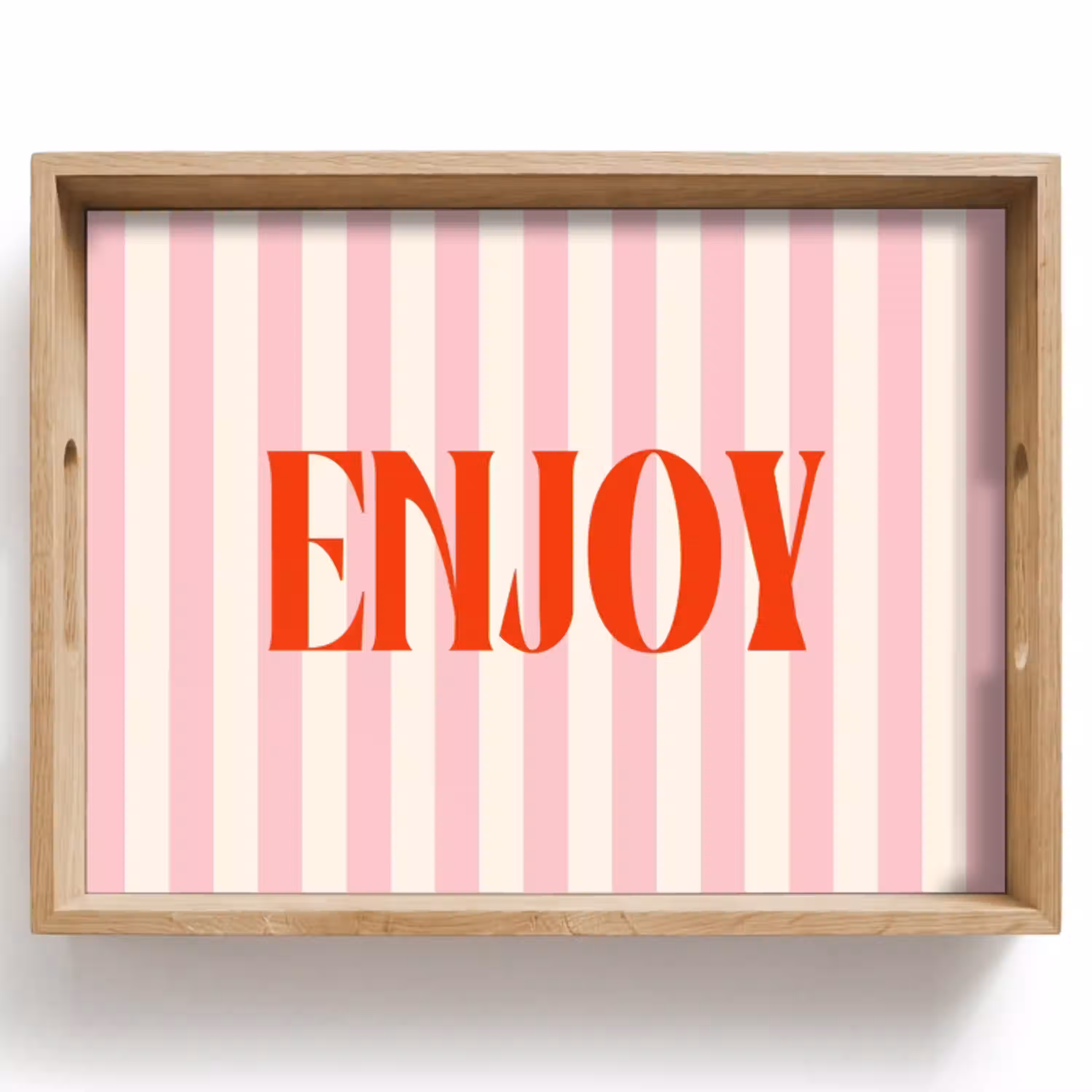 Zachtroze - Rood - Strepen - Enjoy Dienblad Rechthoek middel -z3d_shopping