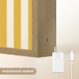 More coffee - Geel - Paars - Strepen - Mok Light Box met batterij (Wandlamp) middel -USP_websiteoplaadbaarDE