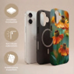 Oranje bloemen - Levendig - Wazige achtergrond Toughcase MagSafe Apple iPhone 17 klein -USP_Lagen_DE