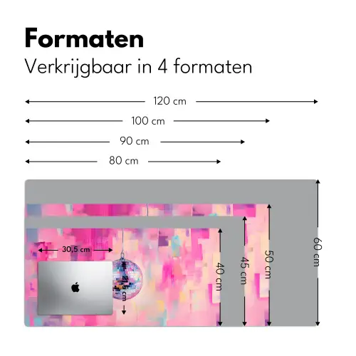 Discobal - Pink - Verf Muismat XXL klein -sfeer5