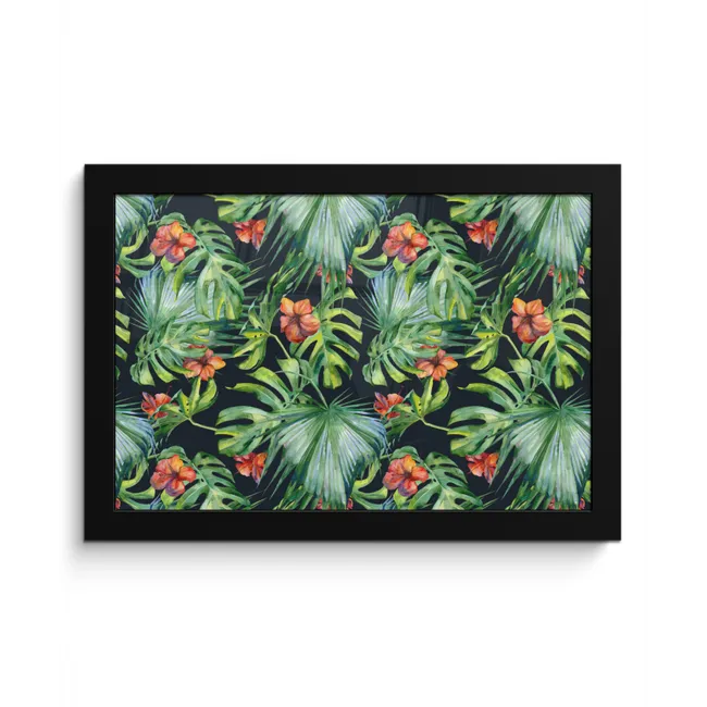 Tropical - Bloemen - Bladeren - Jungle fotolijst zwart zonder passe partout klein -3d