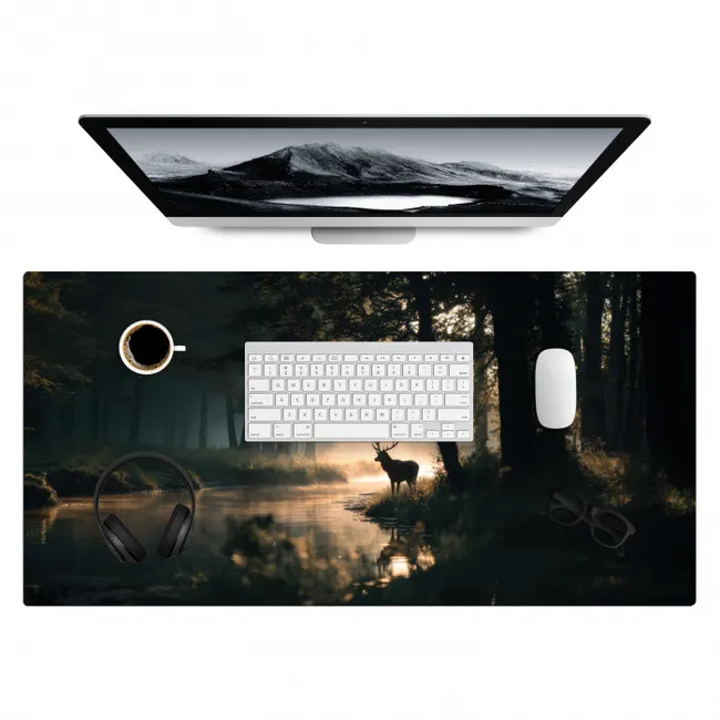 Desk Mat - Deer - Forest Brook - Mystical