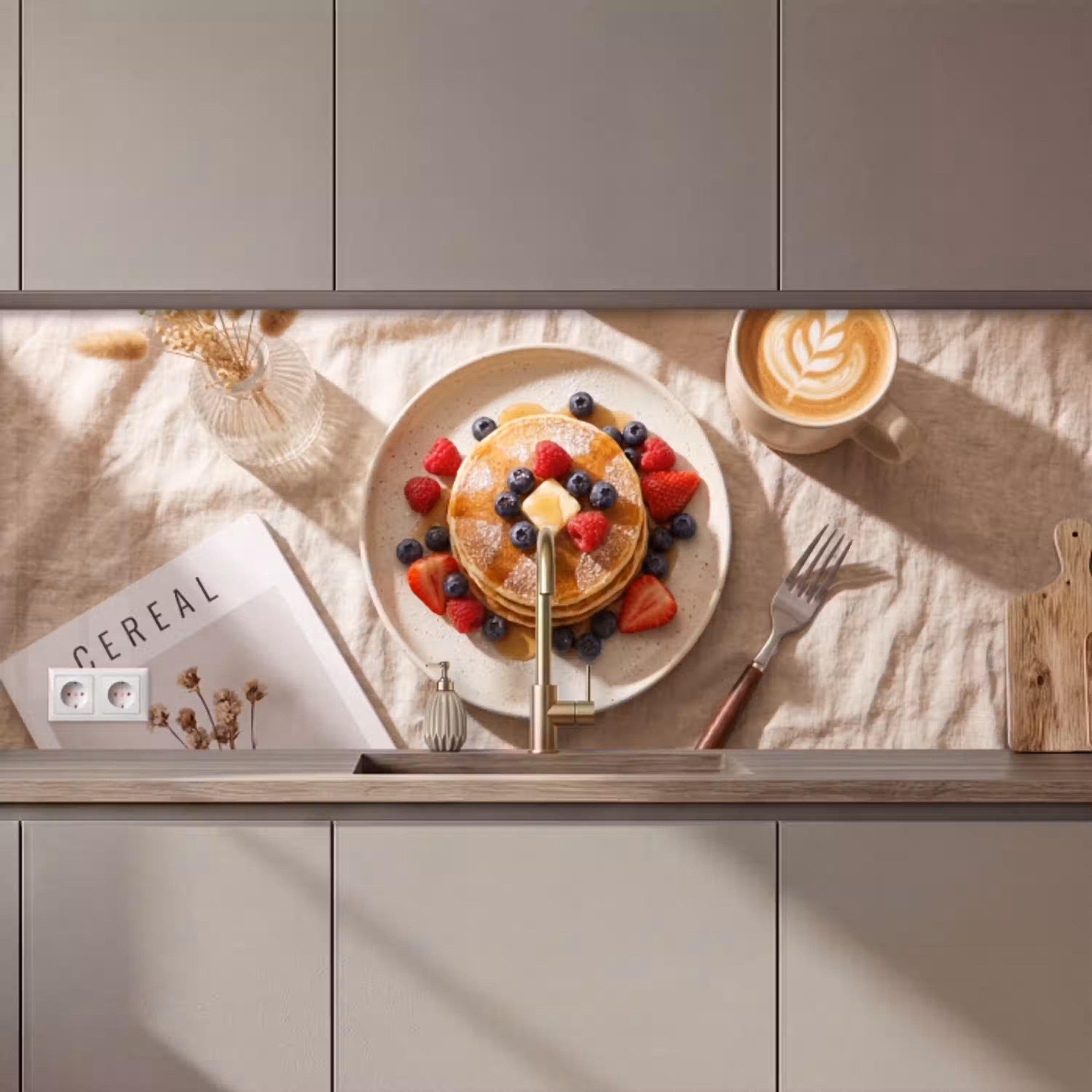 Pannenkoeken - Bessen - Ontbijt - Modern - Beige keuken achterwand 2 middel zz_3dshopping