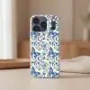 Vlinders - Bloemen - Blauw - Botanisch Telefoonhoesje iPhone 17 Pro klein 878 -sfeer2