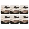 Abstract - Landschap - Golven - Crèmekleur onderzetter kurk middel -3d