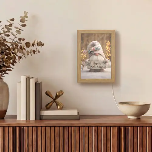 Kerst - Gnome - Bord - Kleurrijk Light Box met kabel (Tafellamp) klein -sfeer2
