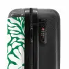 Abstract - Groen/Wit Bloemenpatroon NBS - Handbagage koffer - Kinderen Unisex middel -slot