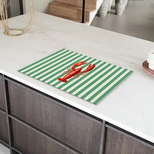 Kreeft - Strepen - Realistisch - Zomers Inductie beschermer vinyl 3mm klein -sfeer8