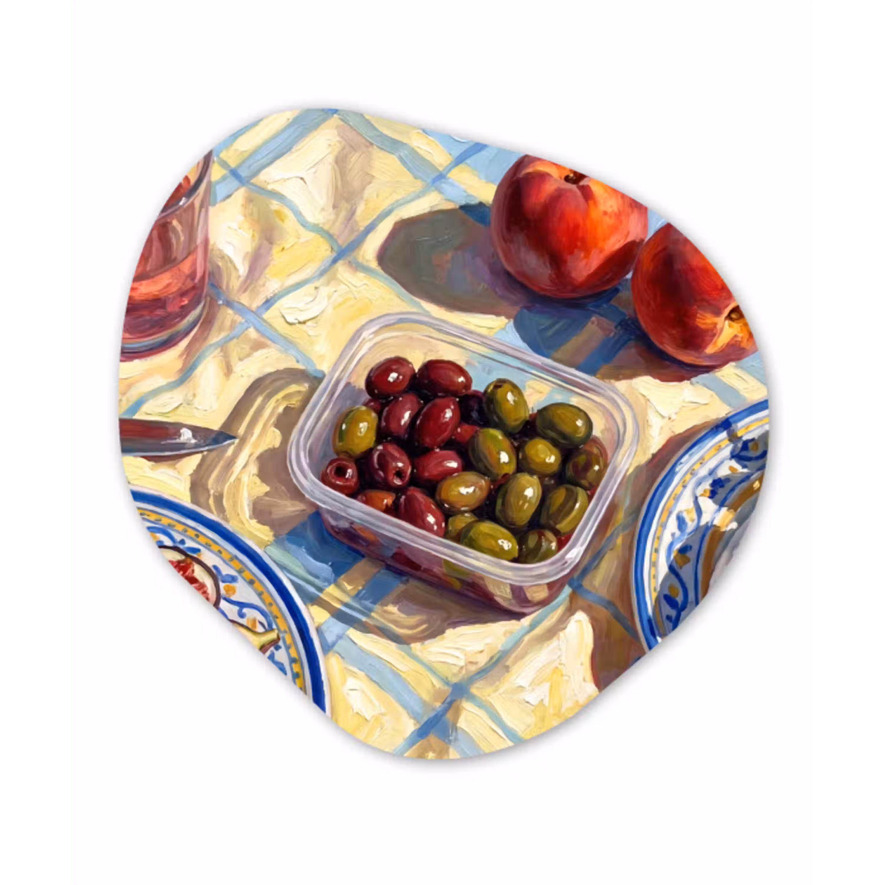 Eten - Picknick - Zomer Wandcirkel Organisch Plexiglas middel -3d