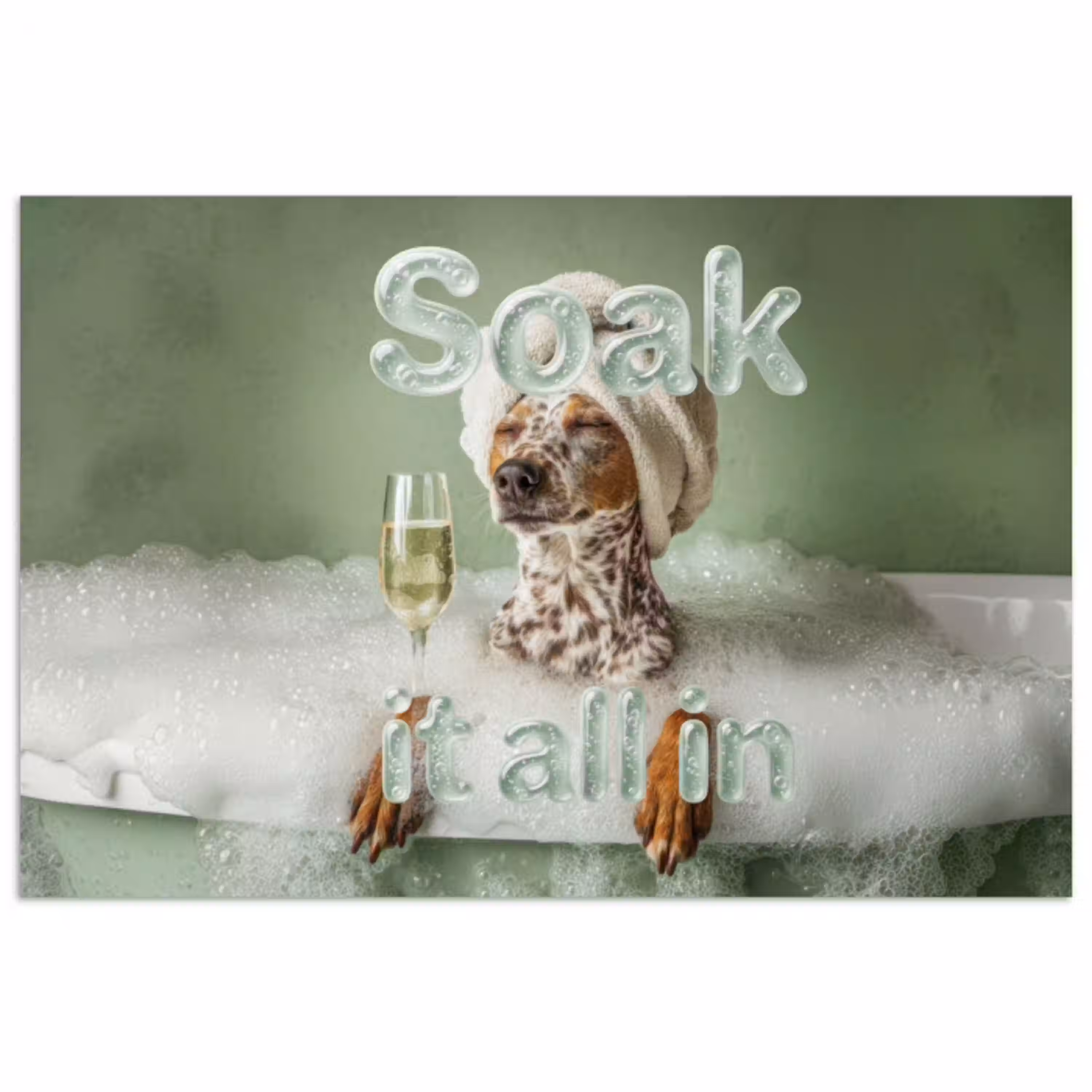 Soak it all in - Hond - Bad poster papier klein -3d