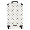 Crèmekleurige achtergrond met bruine hartjes NBS - Handbagage koffer - Kinderen Unisex middel -productfoto_recht