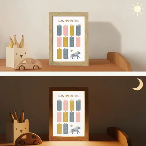 Educatief - Leren rekenen - Eenhoorn - Vermenigvuldigingstabel Light Box met kabel klein -sfeer3_kind
