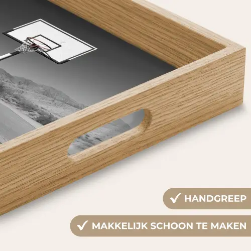 Basketbalpaal - Landschap - Zand - Wit Dienblad Rechthoek middel -USP_HandgreepNL