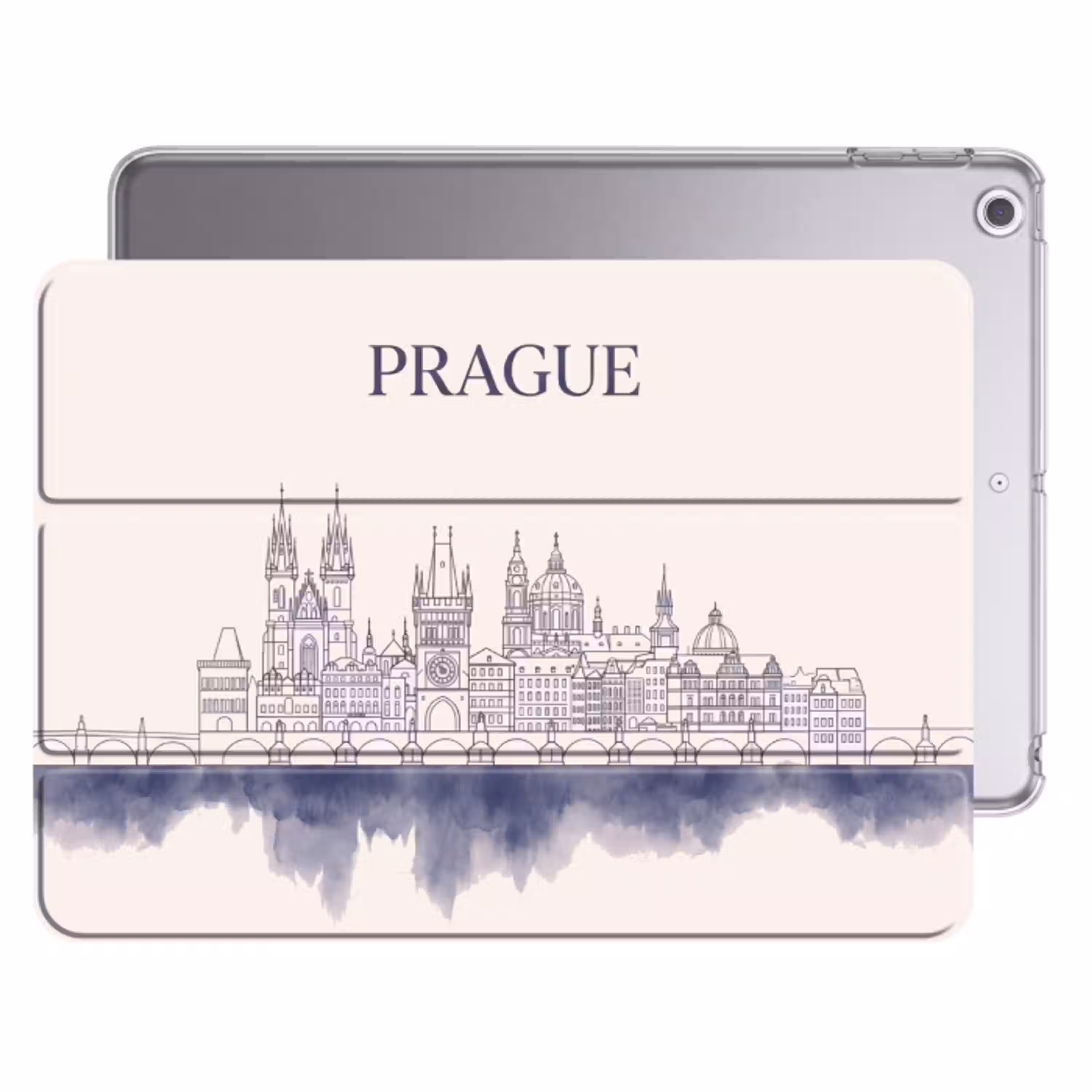 Praag - Skyline - Architectuur - Blauw Apple iPad 2017 middel -threedimensional_3d_global