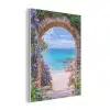 Doorkijk - Poort - Zee - Strand - Rotsen PET vilt klein -3d