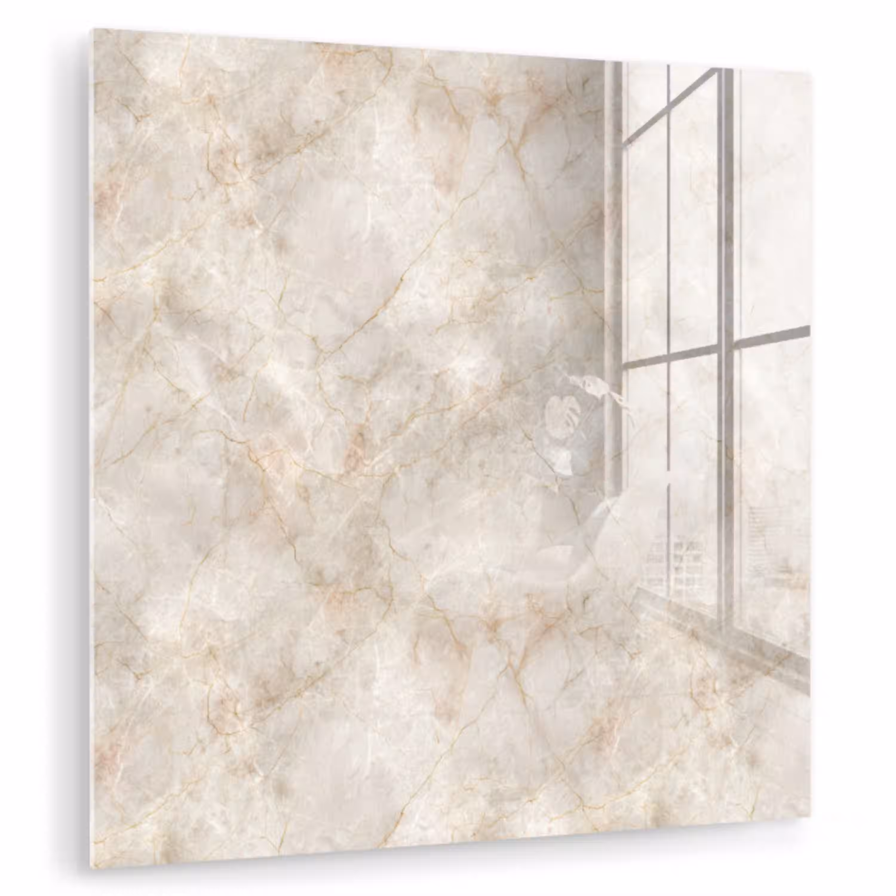 Lichtbeige - Goudbruine Nerven - Marmer plexiglas 5mm klein 11 -zzzproduct_nieuw