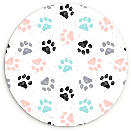Paw - Pattern - Color Wandcirkel plexiglas klein 852 -3d