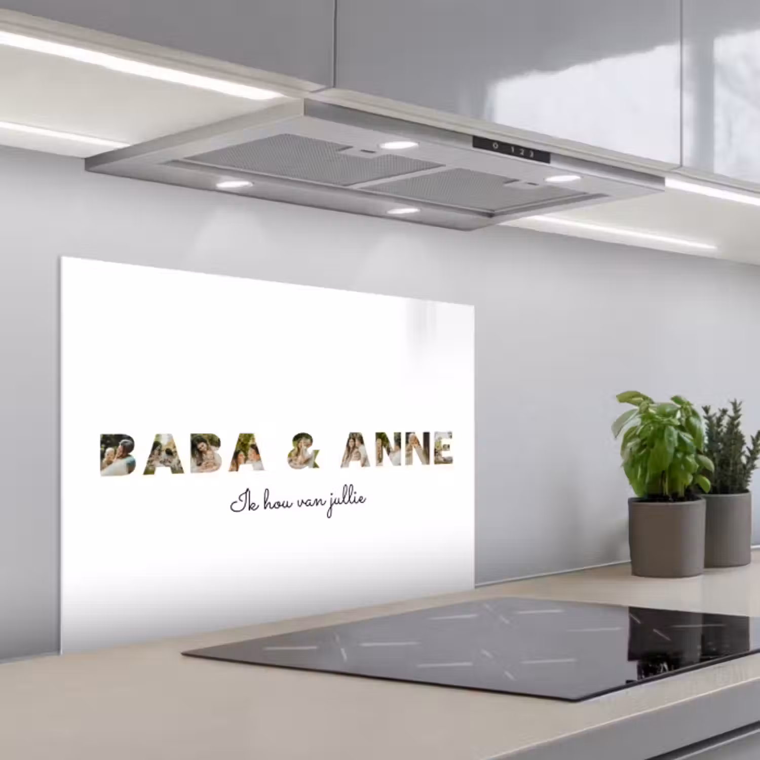 Gepersonaliseerd spatscherm - Baba & Anne - Lettercollage