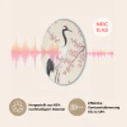 Aziatisch - Kraanvogel - Beige Akoestische PET Vilt - Rond klein -USP_DE