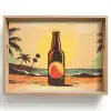 Bierfles - Zonsondergang - Palmbomen - Zee Dienblad Rechthoek middel -z3d_shopping