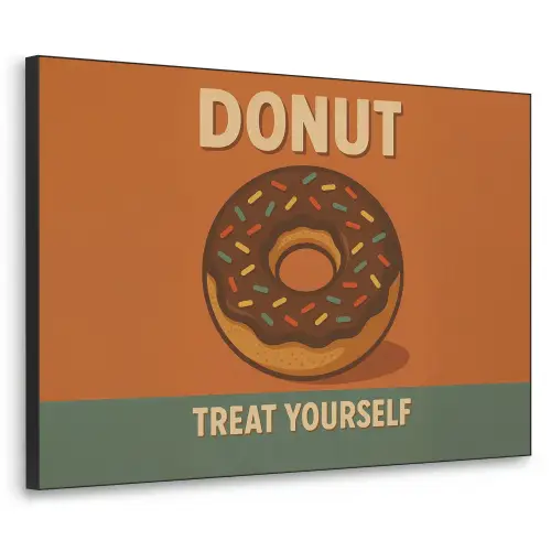 Donut - Spikkels - Kleurrijk - Quote Textielframe - compleet frame klein -3d