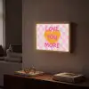 Valentijn - Love - Roze - Oranje Light Box met batterij (Wandlamp) middel -sfeer1