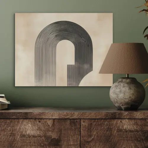 Boog -  Strepen - Minimalistisch - Zwart PET vilt klein -sfeer2