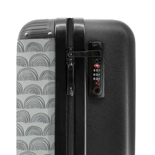 Donkergrijze halve cirkels NBS - Handbagage koffer - Kinderen Unisex middel -slot