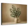 Vaas - Olijftakken - Bladeren - Beige Textielframe zwart klein -3d