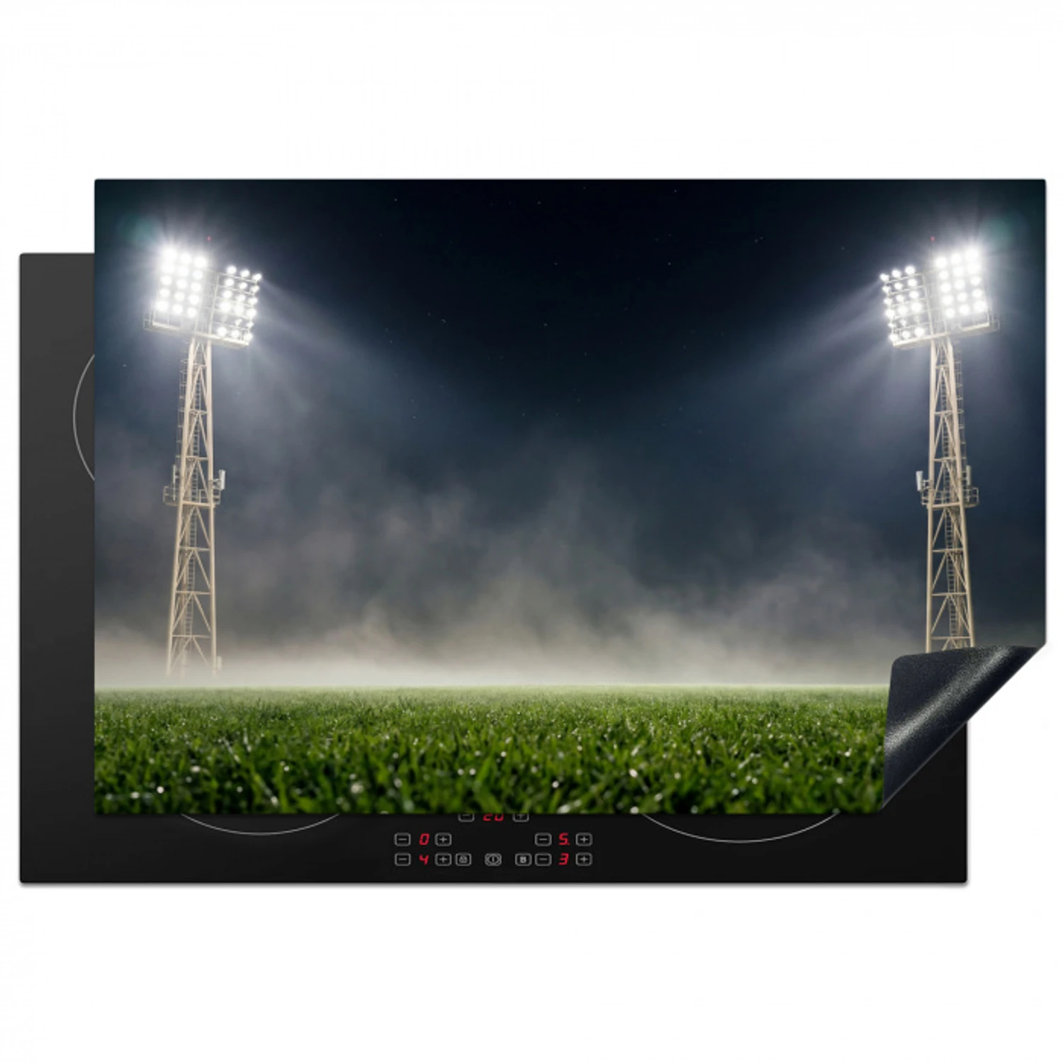 Stadion - Lichtmast - Sport - Nacht Inductie beschermer vinyl 3mm klein -3d
