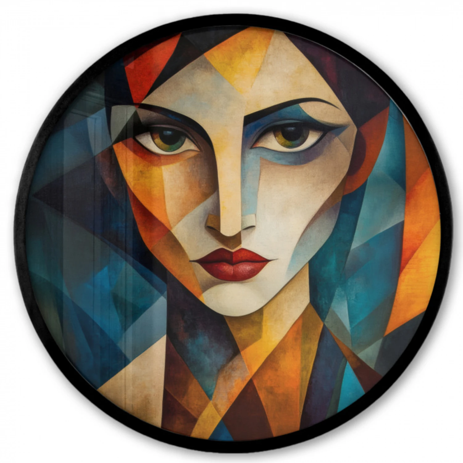 Portret - Abstract - Vormen Fotolijst rond zonder passe partout klein -3d