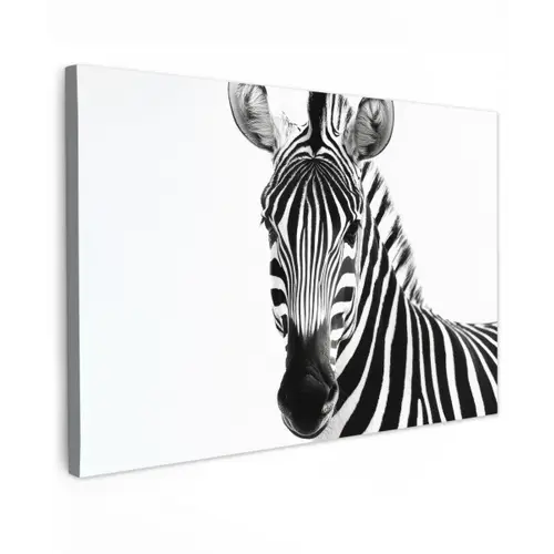 Zebra - Close-up - Zwart - Strepen canvas 2cm klein -z3d