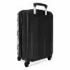 Tropisch vlinder patroon licht roze NBS - Handbagage koffer - Kinderen Unisex middel -achterkant