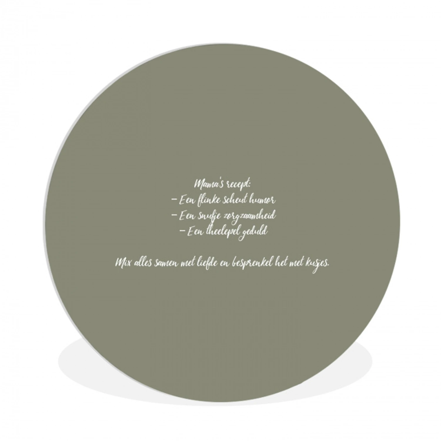 Quotes - Ma - Spreuken - Mama's recept - Koken Wandcirkel kunststof plaat 5mm dik klein -3d