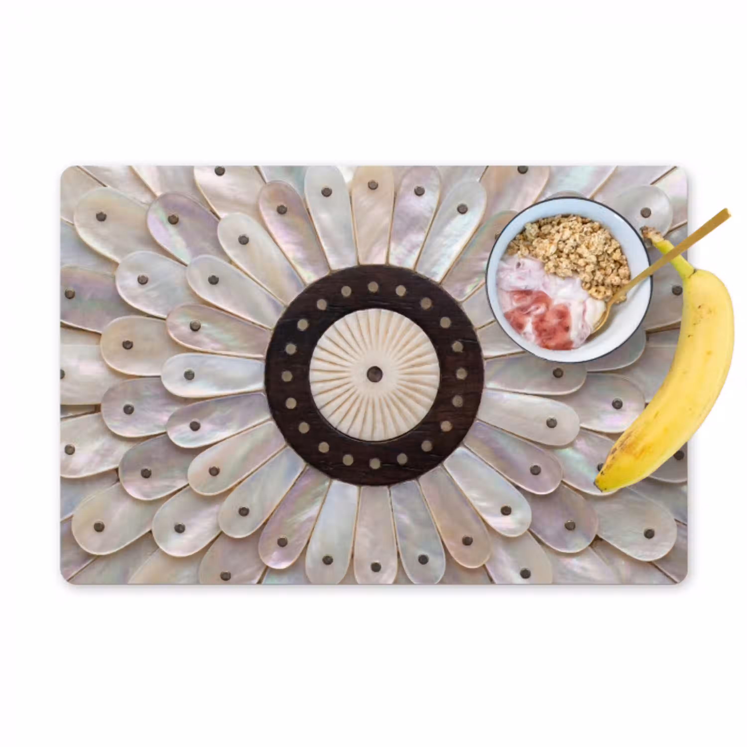 Parelmoer - Patroon - Decoratie - Ambacht - Wit Placemat vinyl groot -zzzproduct_Kitchenyeah-website