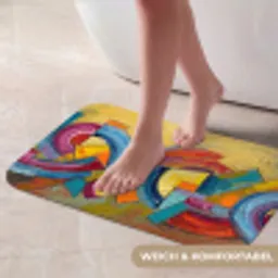 Abstract - Cirkels - Schilderij - Kleurrijk - Dynamisch Badmat klein -USP_ZachtDE
