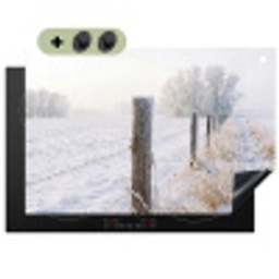 Hek - Sneeuw - Mist - Platteland - Nostalgisch Inductie beschemer met haakjes klein -3d