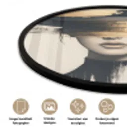 Vrouw - Hoed - Verf Fotolijst rond zonder passe partout klein -closeup_NL