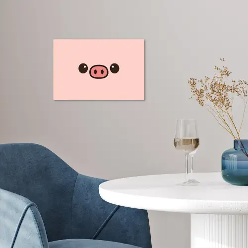 Varken - Roze - Minimalistisch poster papier klein -sfeer3