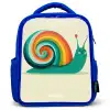 Slak - Regenboog - Kleurrijk Kinderrugzak - Blauw middel -3d