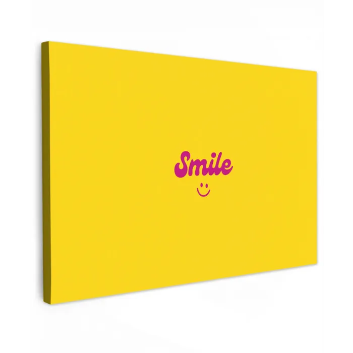 Smile - Geel - Roze canvas 2cm klein -z3d