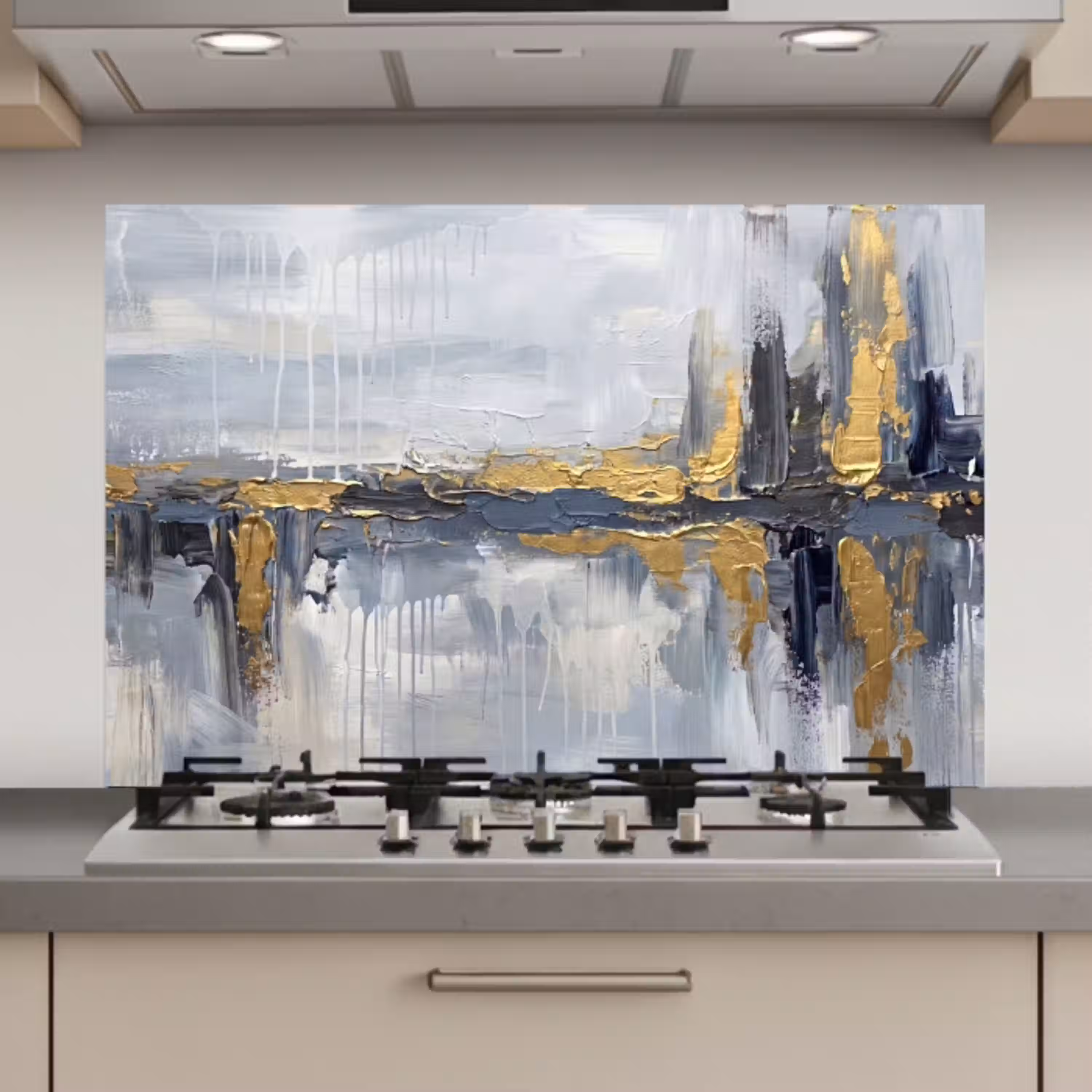 Abstract - Structuur - Goud - Grijs - Modern keuken achterwand spatscherm klein -3d_website