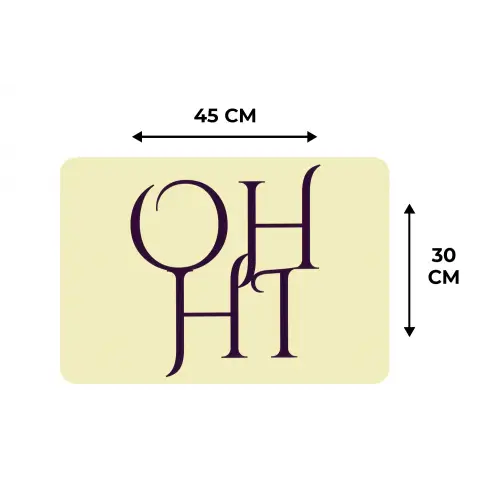 Oh hi - Geel - Monogram Placemat vinyl groot -specs