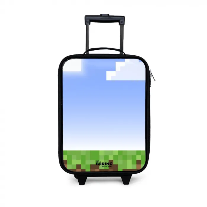 Pixel wereld Kinderkoffer - Zwart klein -3d