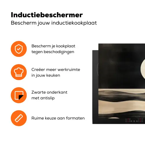 Maan - Cirkel - Goud Inductie beschermer vinyl 3mm klein -zzzzzzz-td-ups