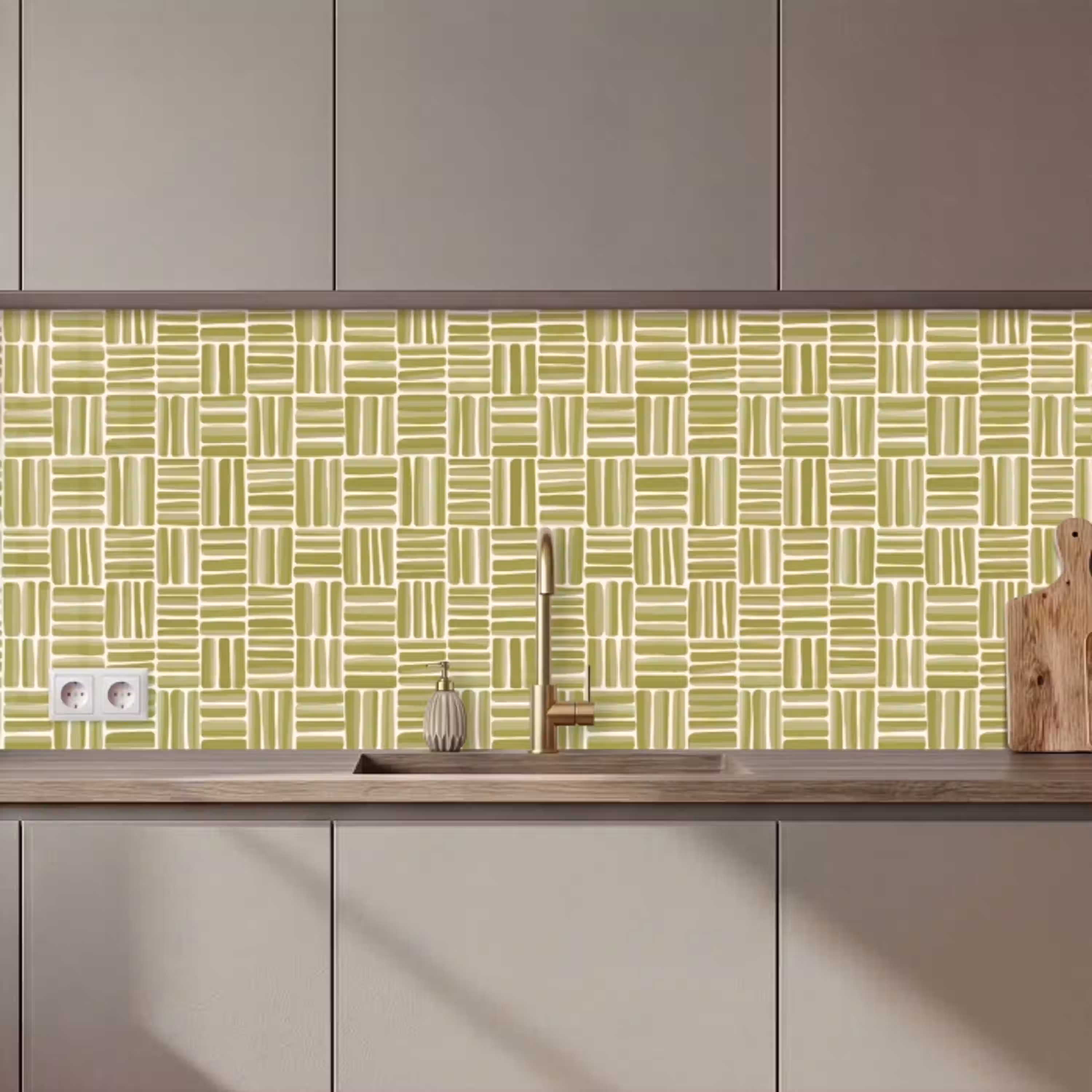 Vlecht - Patroon - Groen keuken achterwand 2 middel 871 zz_3dshopping