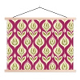 Retro - Floraal - Paars textielposter latten blank klein 122 -3d
