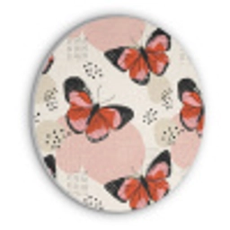 Vlinders - Retro - Kleurrijk Akoestische PET Vilt - Rond klein 838 -3d